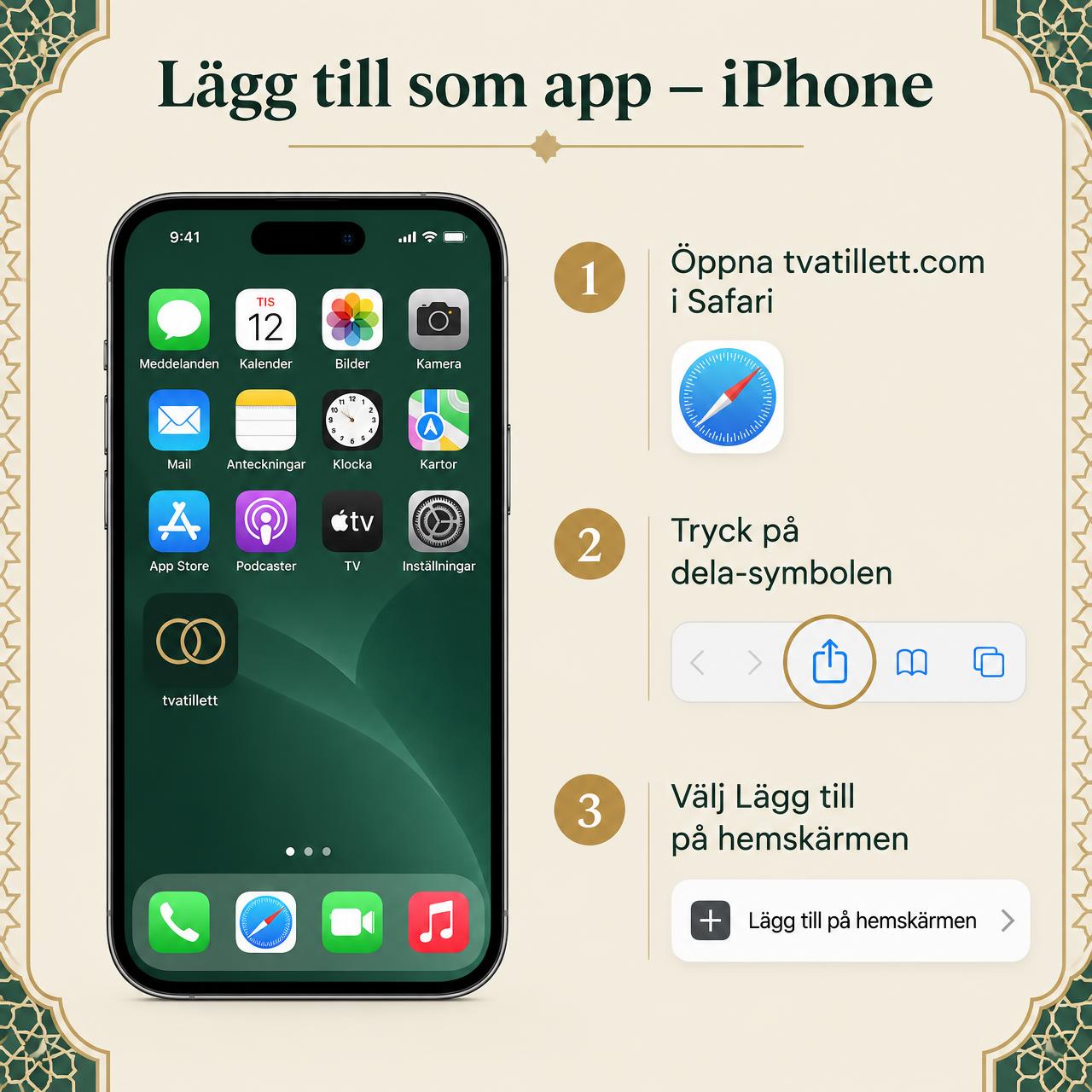 iPhone som visar appen Två till ett på hemskärmen